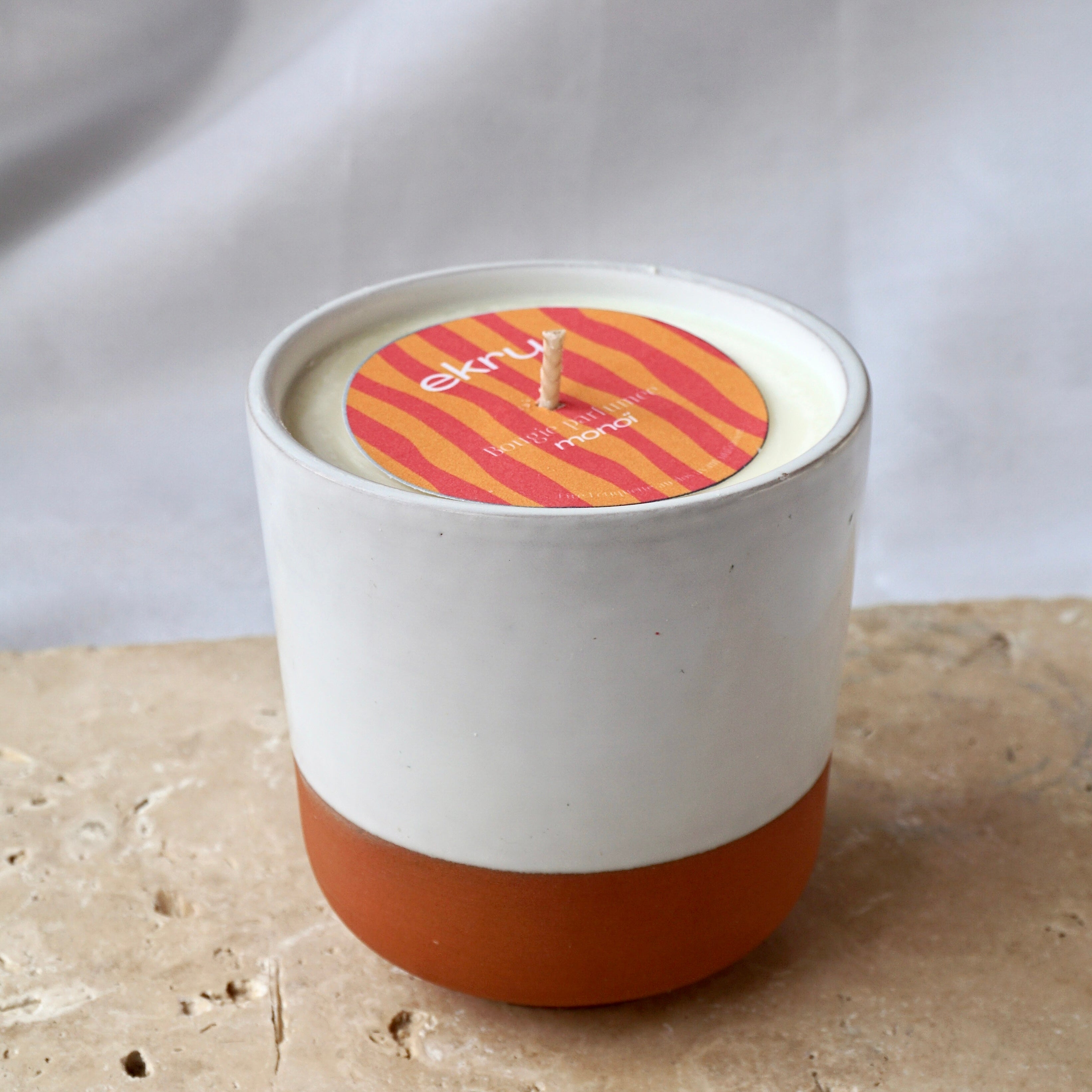 Bougie parfumée - céramique bicolore terracotta