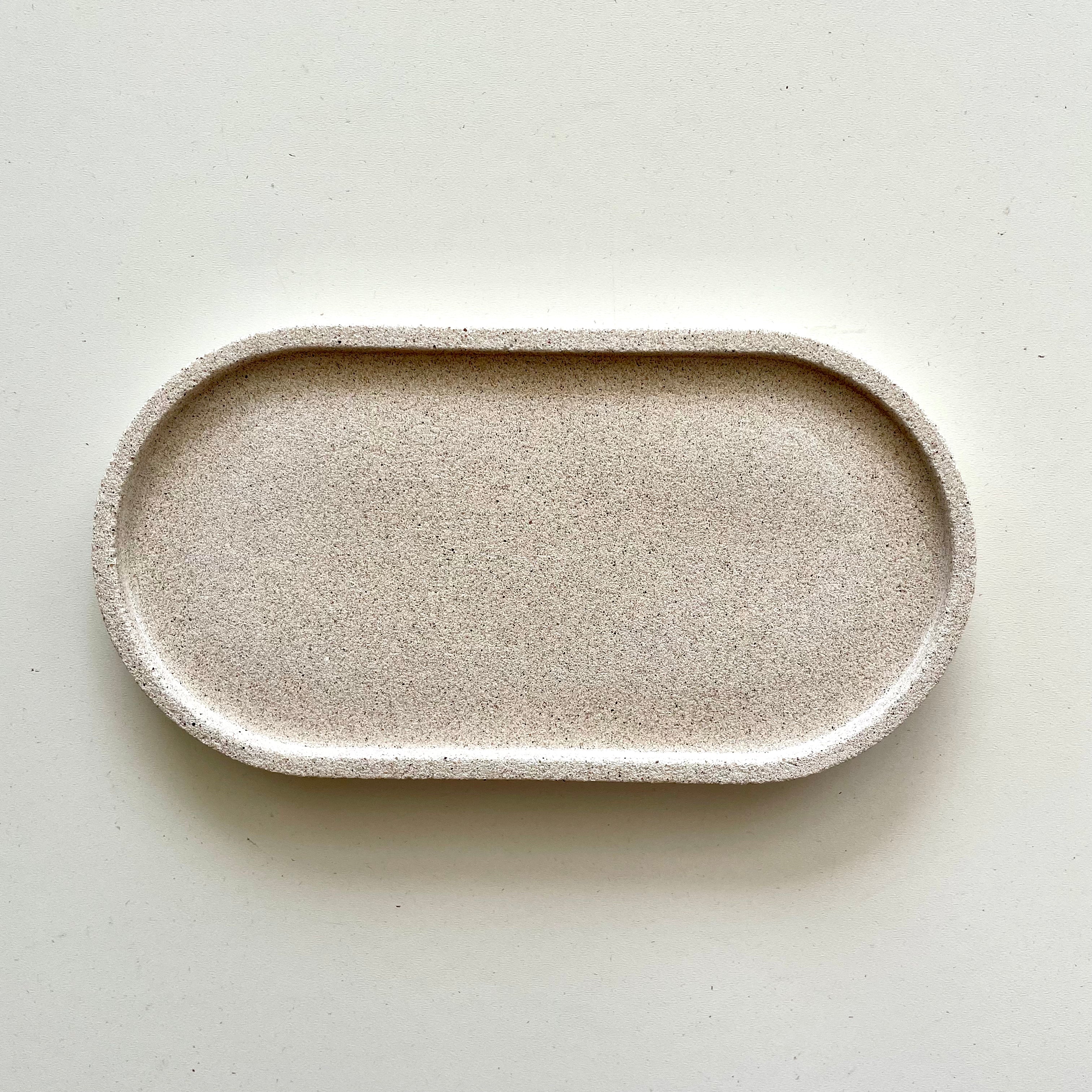 Coupelle Ovale effet pierre beige