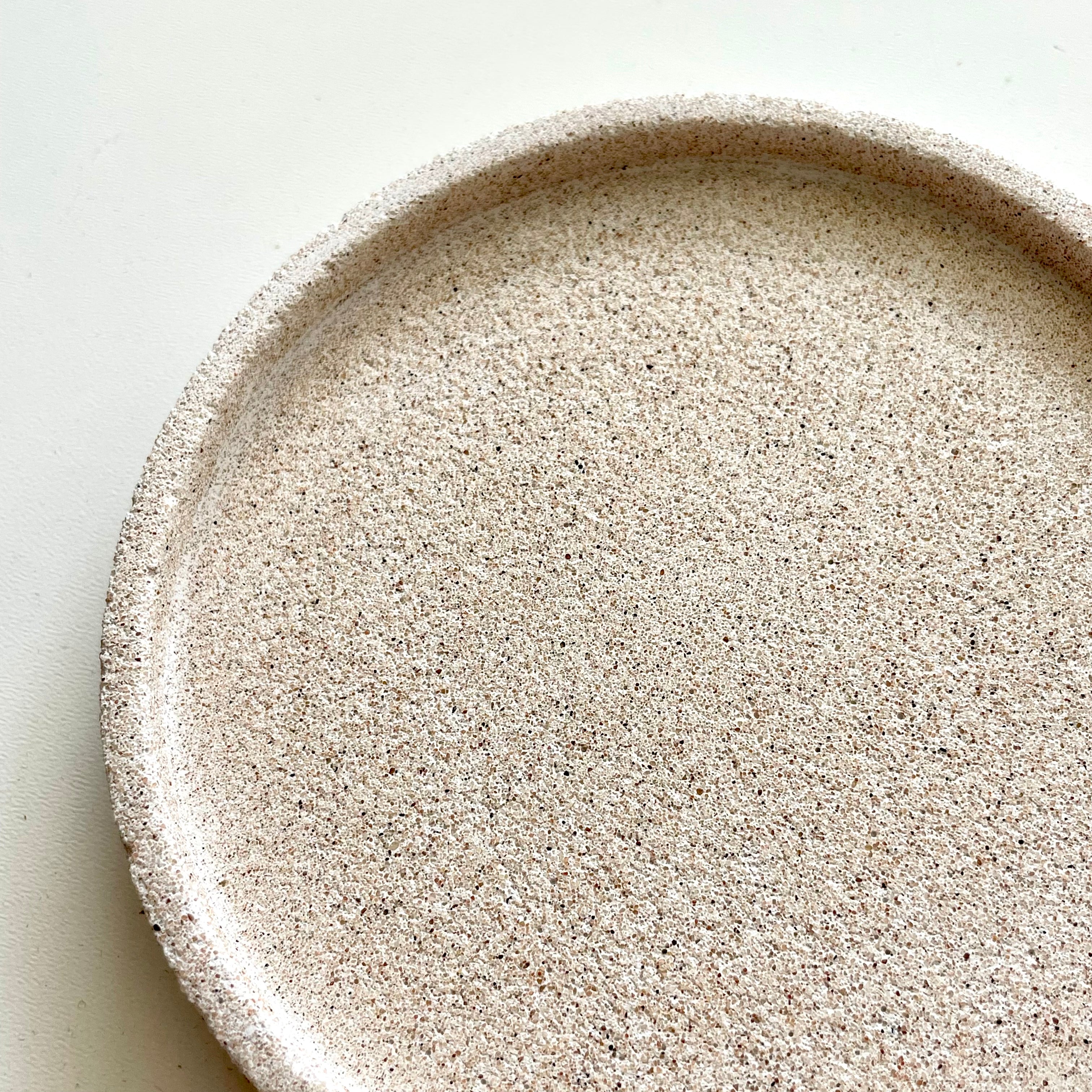 Coupelle ronde effet pierre beige