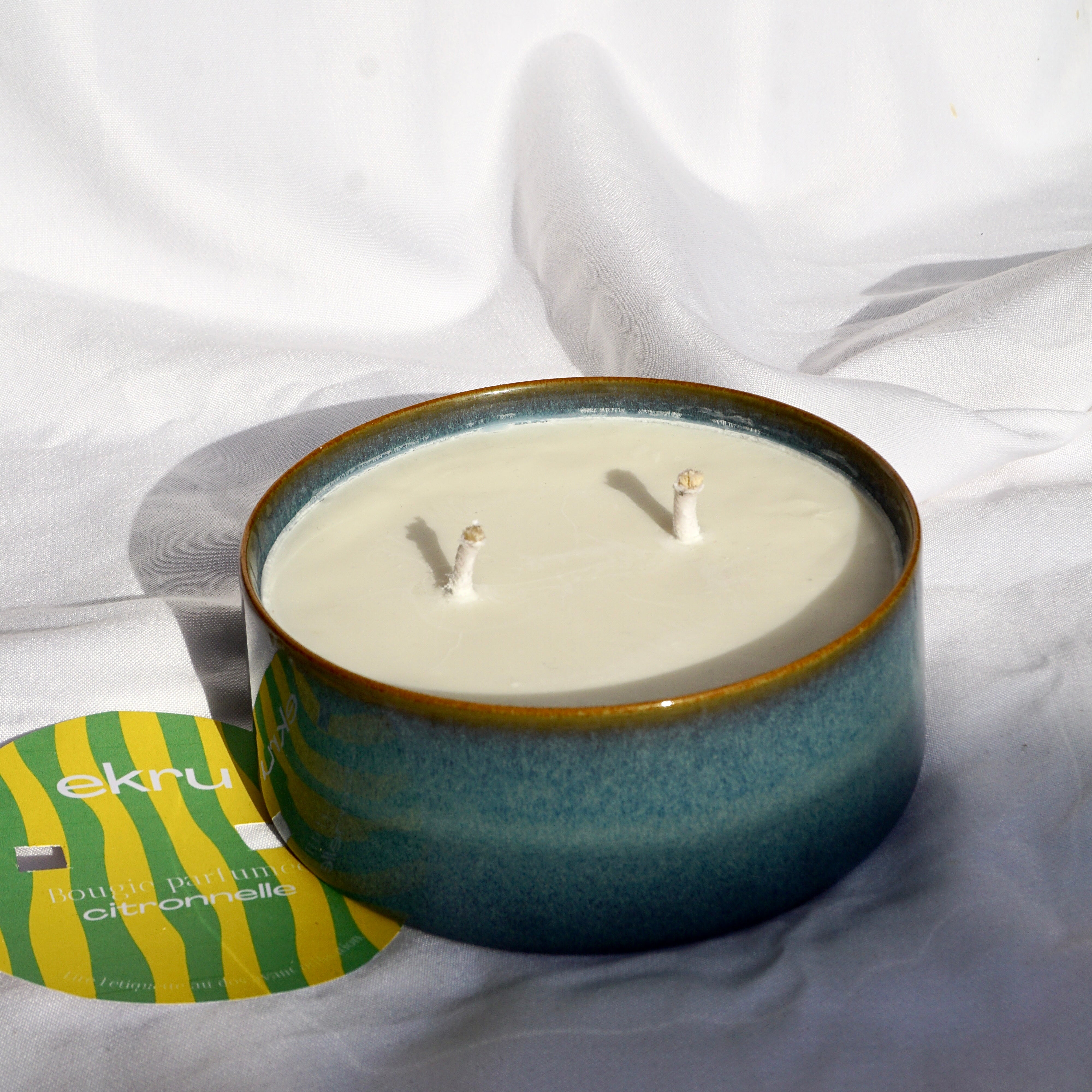 Bougie XL d'extérieur citronnelle - bleue