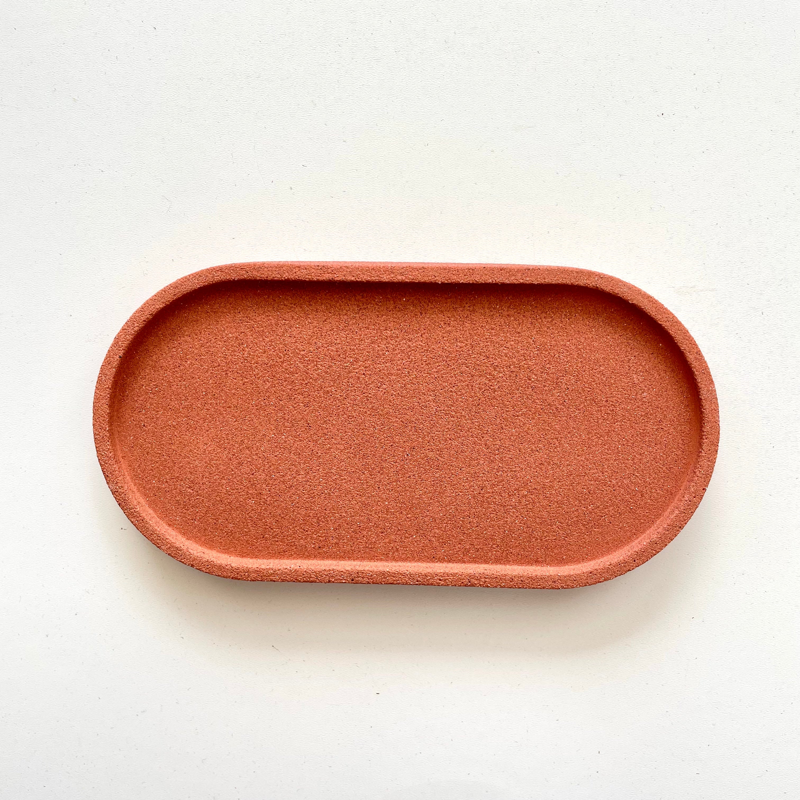 Coupelle Ovale effet pierre terracotta