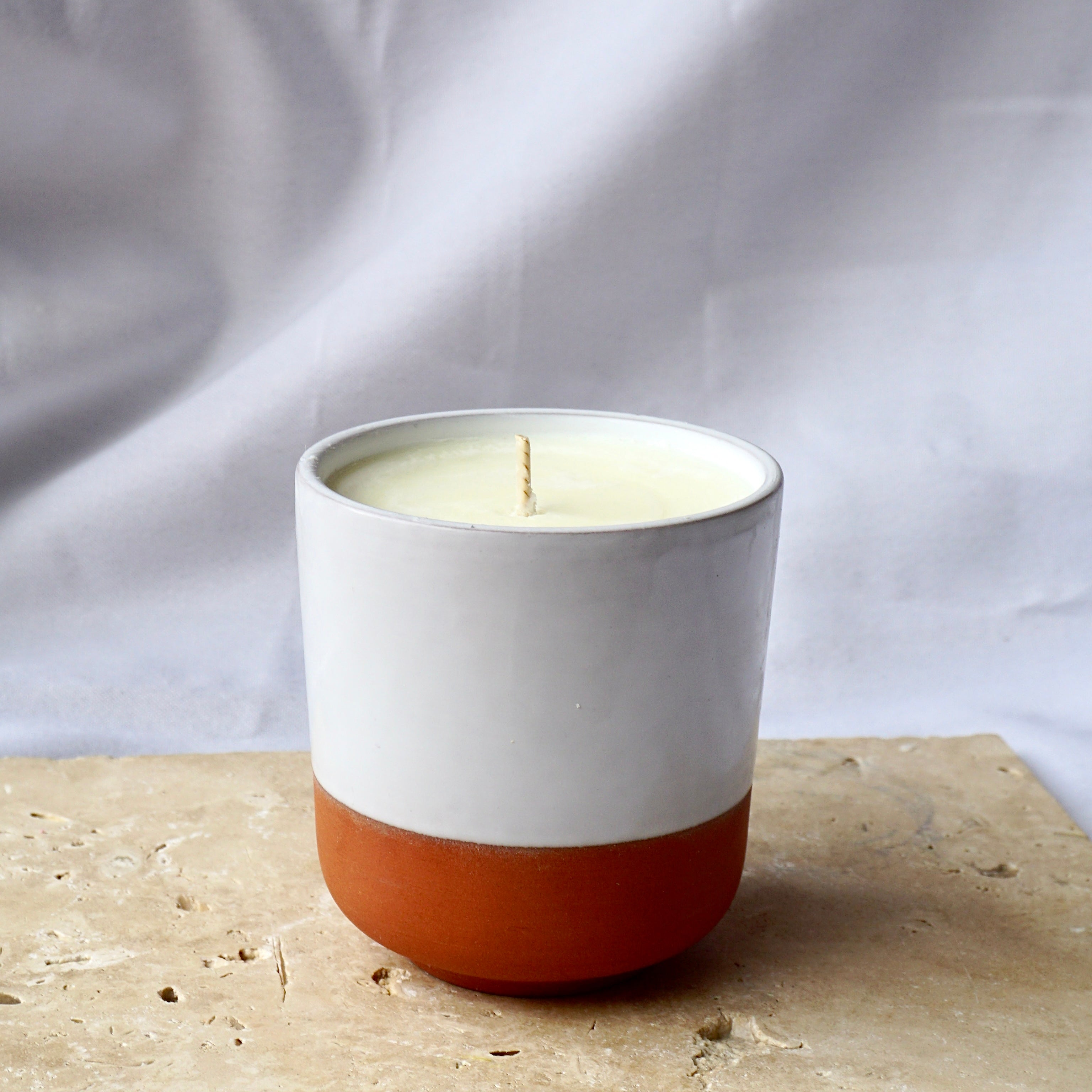 Bougie parfumée - céramique bicolore terracotta